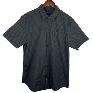 O’Neill | Black White Stripe Button Short Sleeve Shirt